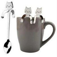 Комплект чаени лъжички котка, снимка 1 - Прибори за хранене, готвене и сервиране - 44477903