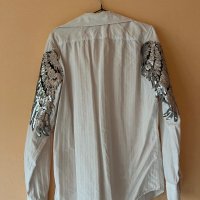 Бяла риза със сребърна крила S размер 🤍, снимка 5 - Ризи - 44326562