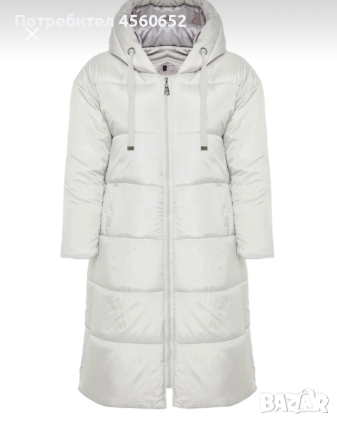Дълго зимно бяло яке , снимка 1