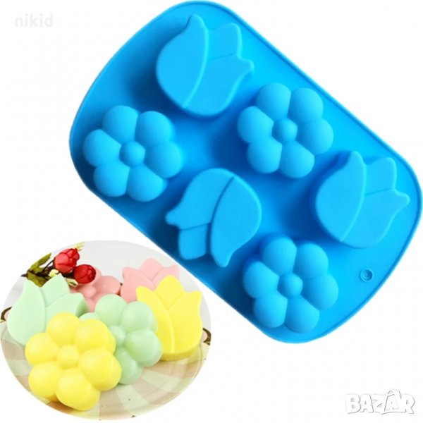 едро цвете лале силиконов молд форма калъп сапун гипс шоколад, снимка 1