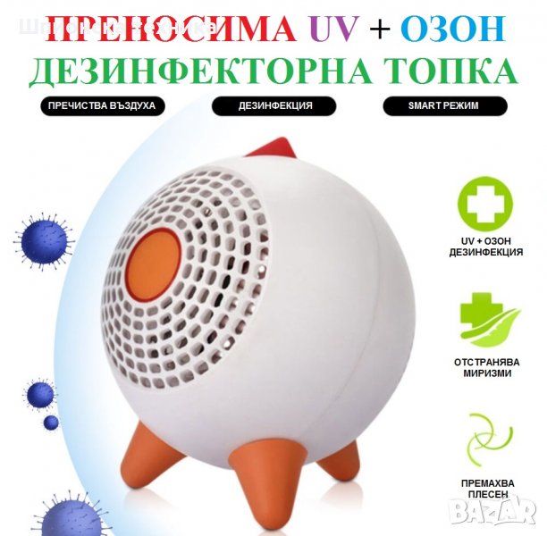 Антивирусна ТОПКА за въздух с UV-С + ОЗОН светлина - Разпродажба със 70% Намаление, снимка 1