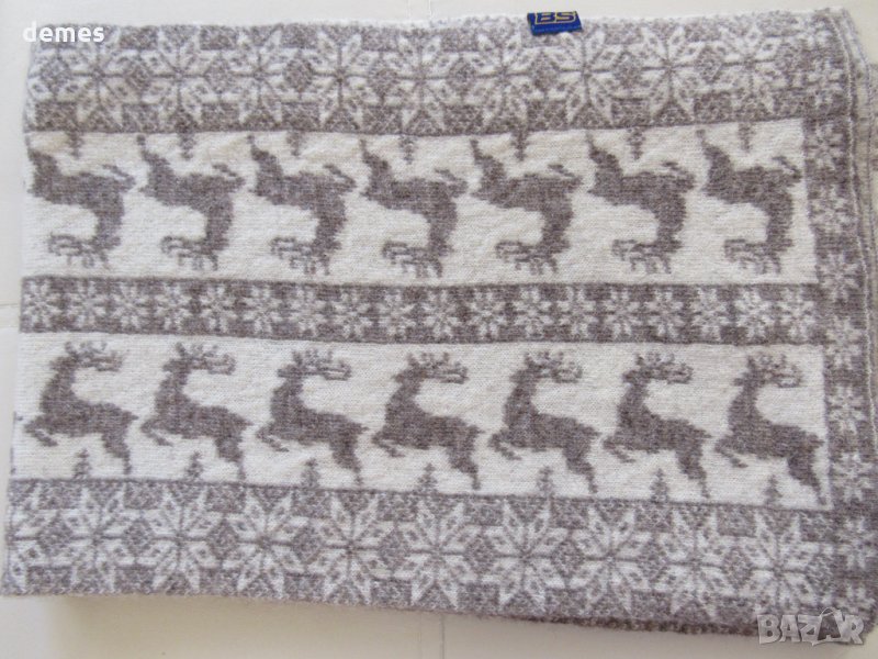  Шал в алпийска шарка, 100% органична вълна , Монголия-7, снимка 1