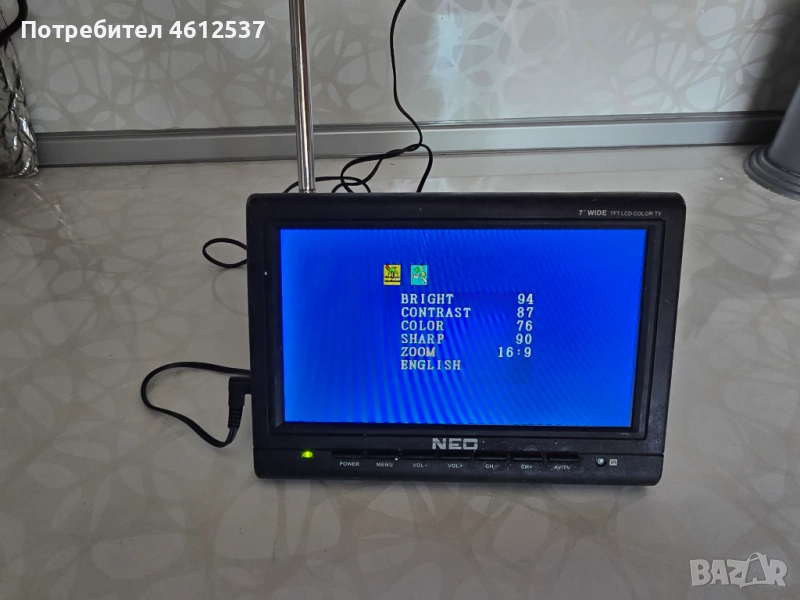 Преносим телевизор Нео за автомобили 7 инча, снимка 1
