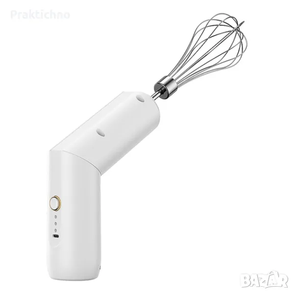 Безжичен електрически миксер / бъркалка за яйца и пяна с USB зареждане, снимка 1