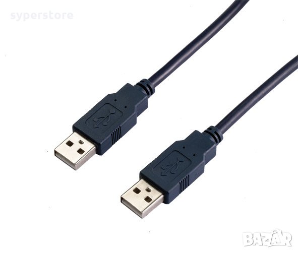 Кабел USB2.0 Мъжко - Мъжко 2m Черен VCom SS001279 Cable USB - USB M/M, снимка 1
