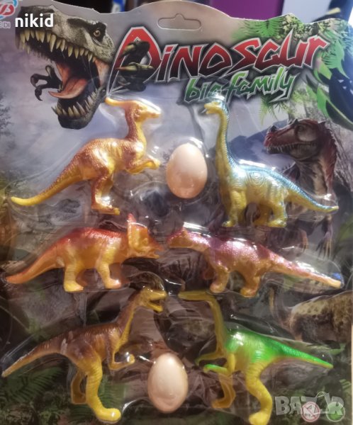 6 бр Динозавър динозаври и яйца пластмасови фигурки играчки за игра и украса торта, снимка 1