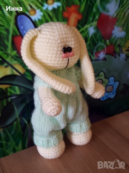 Плетена играчка Заек-Беби, Плетени, ръчно изработени, прекрасен подарък, снимка 1