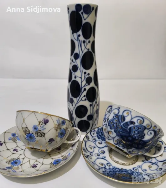 Руски порцелан ЛФЗ двоен сет за чай , снимка 1