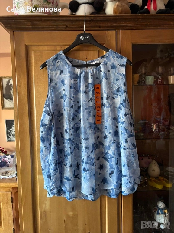 Блузи XXL в синьо и червено, снимка 1