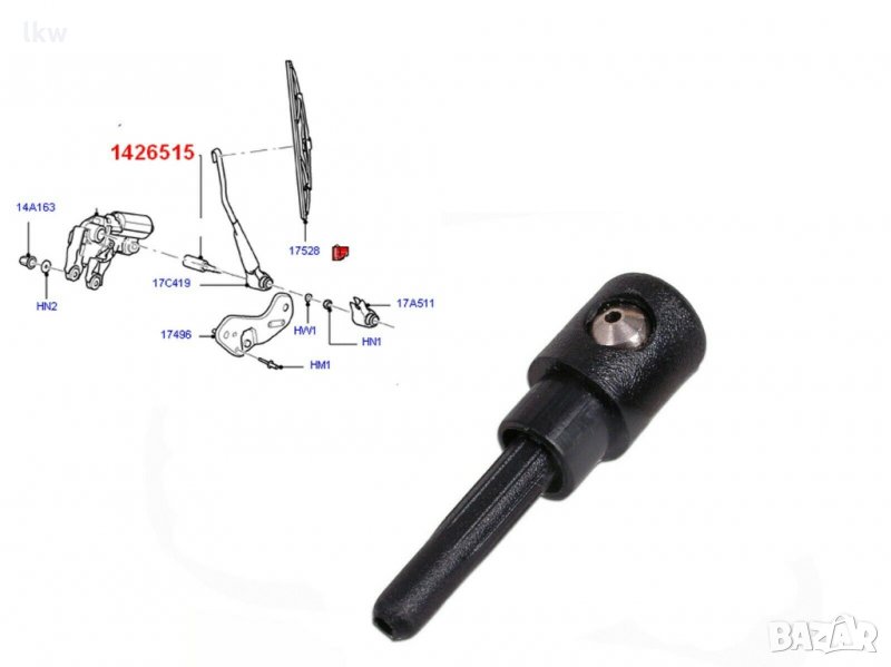 Дюза за задна чистачка за VOLKSWAGEN CADDY III (2KA, 2KH, 2CA, 2CH) товарен от 2004 до 2015, снимка 1