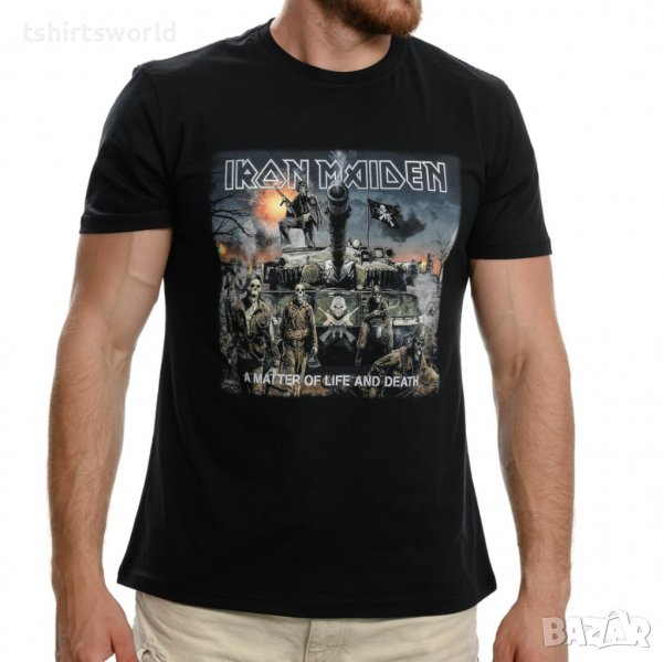 Нова мъжка тениска с дигитален печат на музикалната група Iron Maiden - A Matter of Life and Death, снимка 1