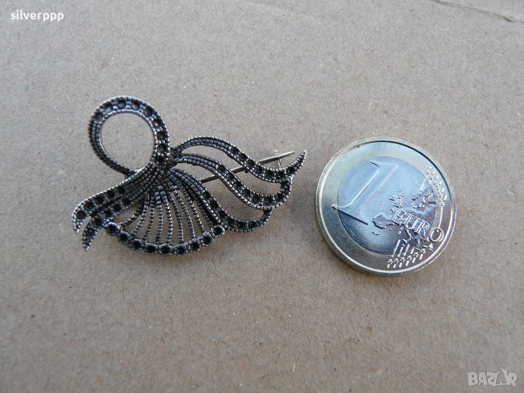  Сребърна брошка - 5 , снимка 1