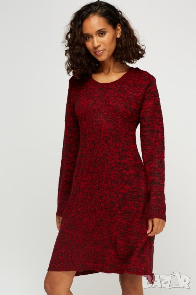 Червена мекичка рокля зима- пролет-есен, снимка 1