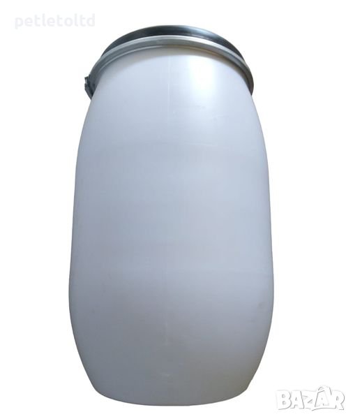 Бидон 120 Л БЯЛ, с метален обръч Румъния, снимка 1
