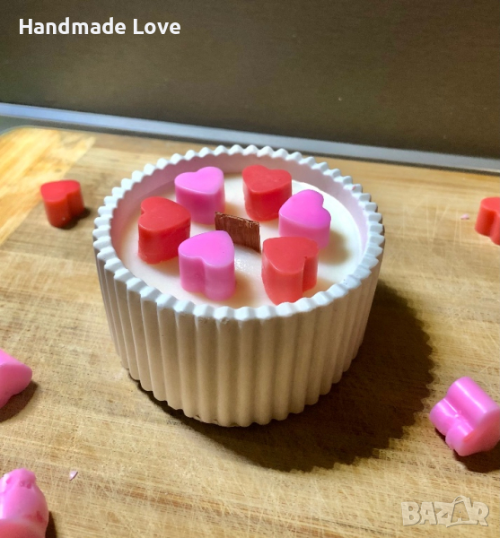 Соева свещ „Handmade love”🩷💙  , снимка 1