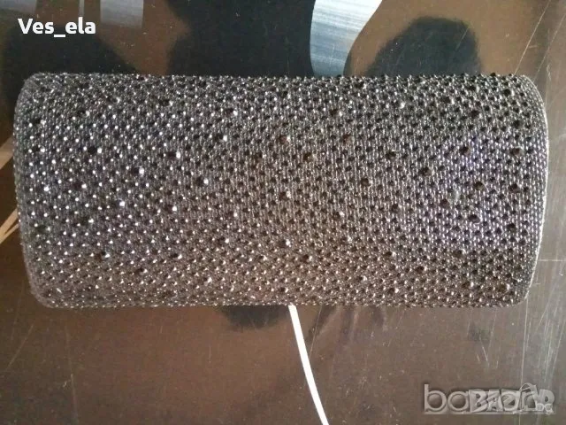 черна официална чанта с камъни, снимка 1