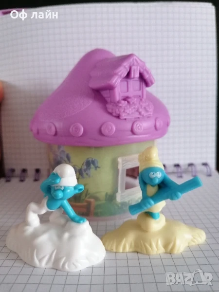 Сет смърфска къща със смърфове, снимка 1