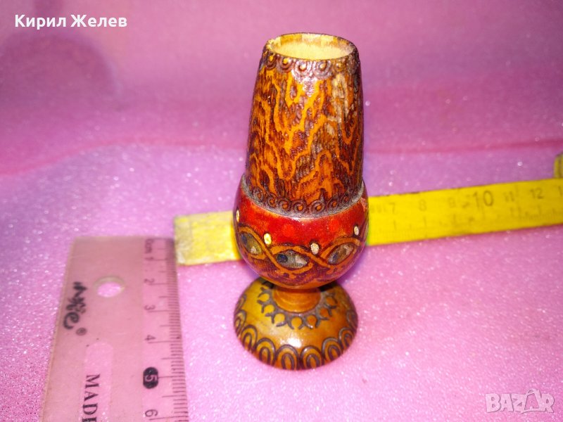 МНОГО КРАСИВА СТАРА ДЪРВЕНА ПИРОГРАФИРАНА МИНИАТЮРА За ЕТНО ИНТЕРИОР КОЛЕКЦИЯ 42847, снимка 1