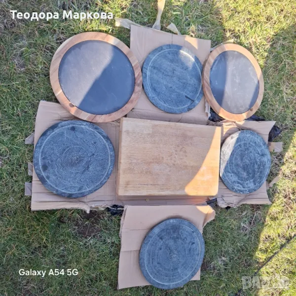 Комплект каменни чинии и плата и дъска , снимка 1