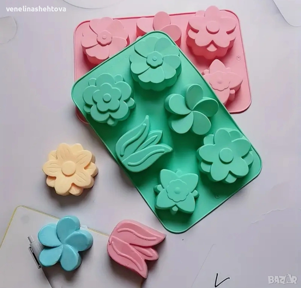 Лале маргаритка цветя дълбок силиконов молд за свещи гипс сапун смола фондан за декорация на торта , снимка 1