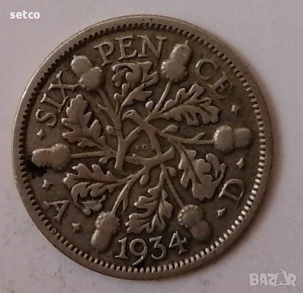 Великобритания 6 пенса 1934 с91, снимка 1