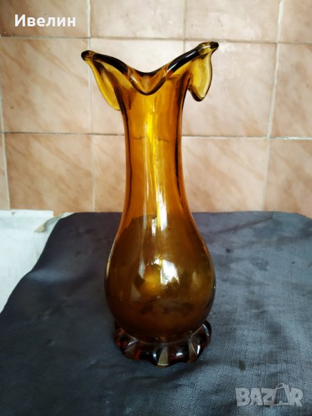 стъклена ваза арт деко, снимка 1