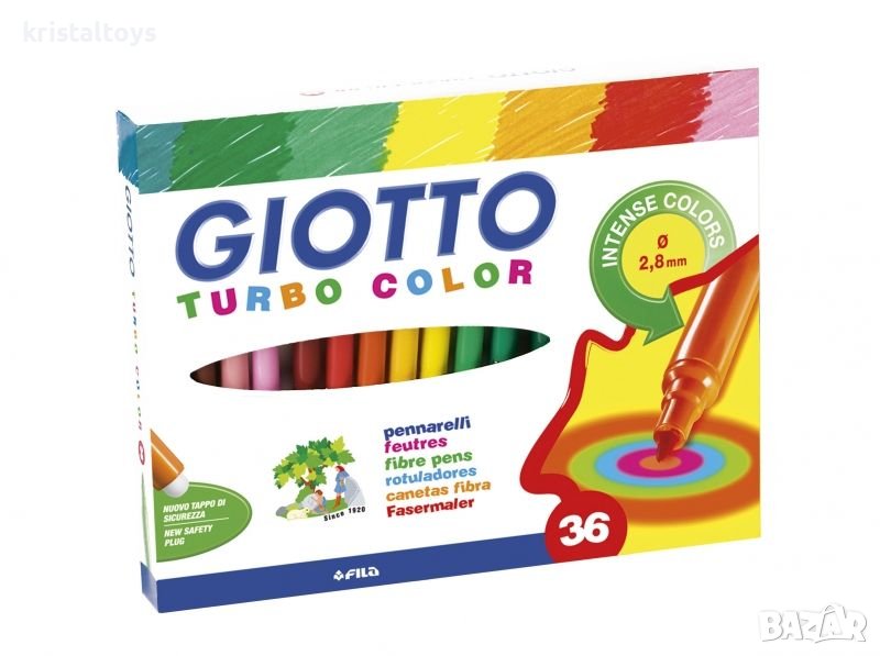 Флумастери Giotto Turbo Color 36 цвята, снимка 1