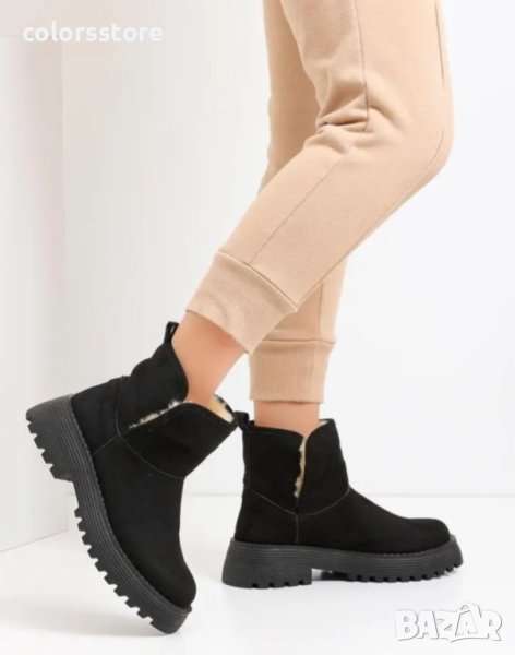Равни боти - черен велур - 66-90, снимка 1