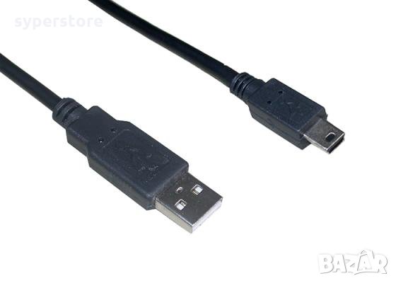 Кабел USB2.0 към Mini USB 5pin 3m Черен VCom SS001281 Cable USB - Mini USB M/M, снимка 1