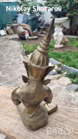 Бронзова скулптура. Азиатска фигура , снимка 6 - Антикварни и старинни предмети - 54014381