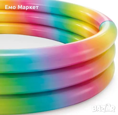 Многоцветен надуваем детски басейн Intex - Идеален за забавления в градината 58439NP, снимка 9 - Басейни и аксесоари - 49407137