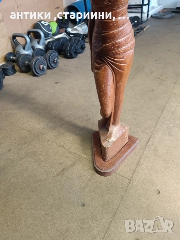 голяма дървена статуетка от масивно дърво!, снимка 6 - Статуетки - 52167017