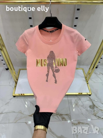 дамска тениска, бяло, черно, праскова, снимка 3 - Тениски - 53249945