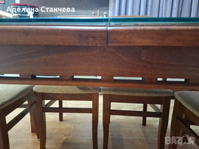 Маса и шест стола масивно дърво, снимка 5 - Маси - 53050571