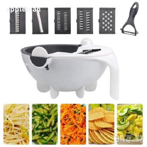 Резачка за зеленчуци и ренде + аксесоари 9 в 1 SORTEX чопър тв чопар, снимка 12 - Аксесоари за кухня - 31723898