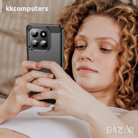 WANLONFENG TPU Калъф за Honor X7d / 400 Smart- Въглеродно влакно, вкл. Стъклен протектор, 3 Цвята, снимка 10 - Калъфи, кейсове - 52467534