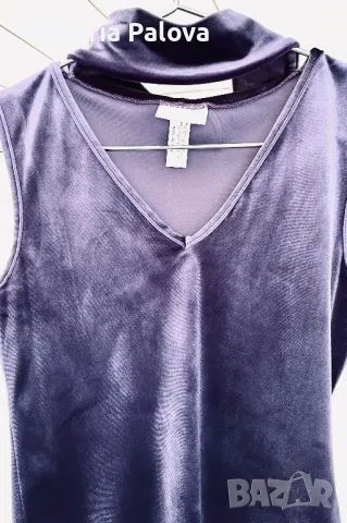 Красива блуза/топ  кадифе PARAH INTERNATIONAL Италия, снимка 8 - Корсети, бюстиета, топове - 50359036