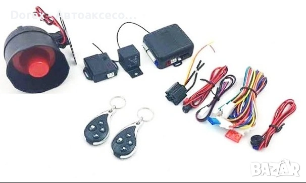 Универсална алармена система с имобилайзер, централно заключване и шок сензор