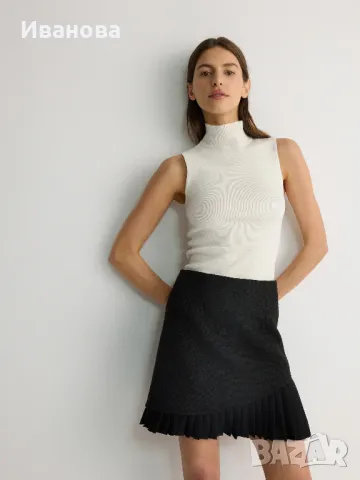 REZERVED Черна пола с плисирани краища