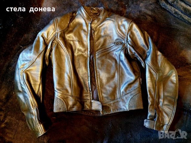 Дамско яке за мотор.Естествена дебела телешка кожа с протектори , снимка 6 - Якета - 51652782