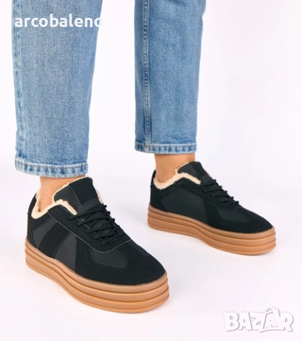 Дамски зимни маратонки с подплата от кожа Kelsi, 3цвята , снимка 2 - Маратонки - 52554518