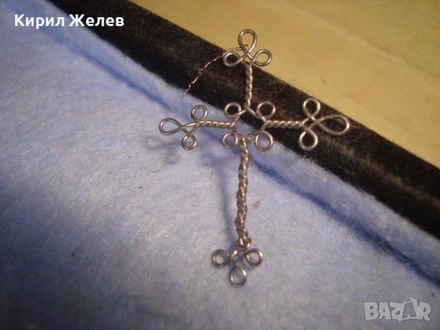 ПОСРЕБРЕНО СТАРО ПРАВОСЛАВНО КРЪСТЧЕ - ФИНА РЪЧНА ФИЛИГРАННА ИЗРАБОТКА СТОМАНЕНО 21318, снимка 4 - Антикварни и старинни предмети - 36901926
