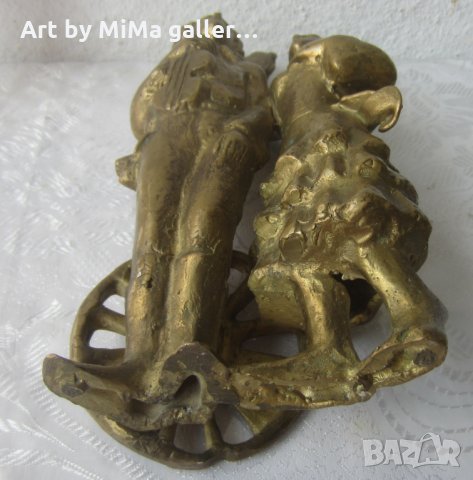 Антична статуетка, месинг, подпис Fiko, снимка 5 - Статуетки - 32025003