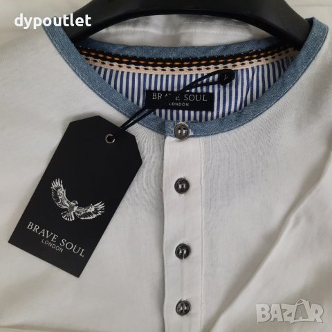 Мъжка памучна блуза с цепка и копчета BRAVE SOUL ,размери - M, L, XL и XXL. , снимка 3 - Блузи - 39265990