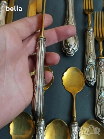 Ексклузивен антикварен десертен сервиз „Solingen“ – Сребро 800, снимка 8 - Антикварни и старинни предмети - 54043349