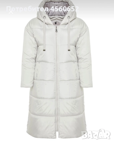 Дълго зимно бяло яке 