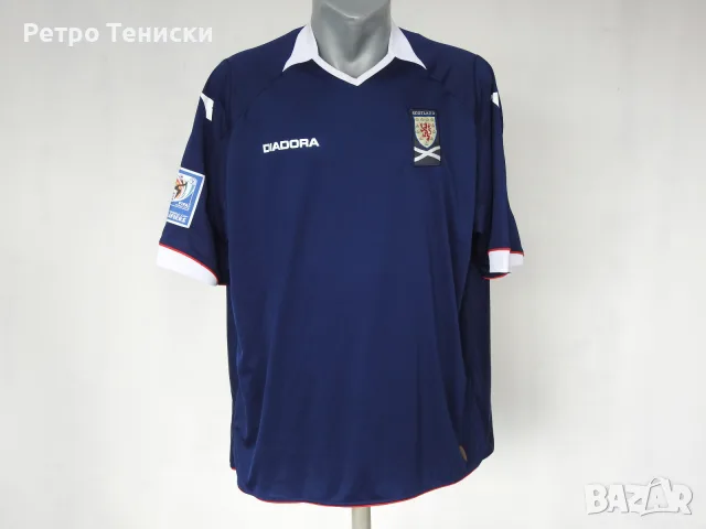 Тениска Scotland — Домакински Diadora — Мъже размер XXL Синьо (сезон 2009/10)