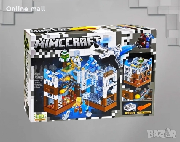 Конструктор Minecraft 488 части със светещи елементи и дракон, снимка 3 - Конструктори - 51530871