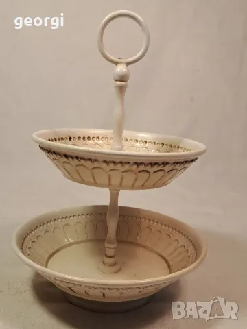 винтидж метално двуетажно плато 6/1