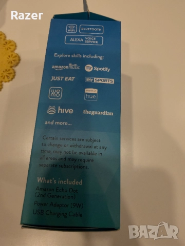 Преносима смарт тонколона Amazon Echo Dot 2, гласов асистент!, снимка 3 - Тонколони - 52877268